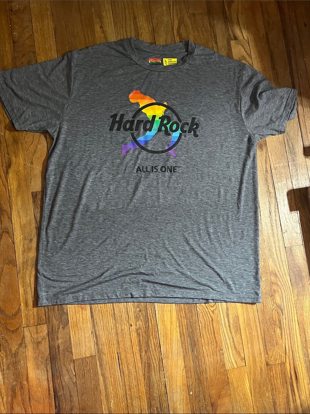 Hard Rock Cafe MENS PRIDE 2019 MIAMI tee featuring rainbow Freddy Mercury